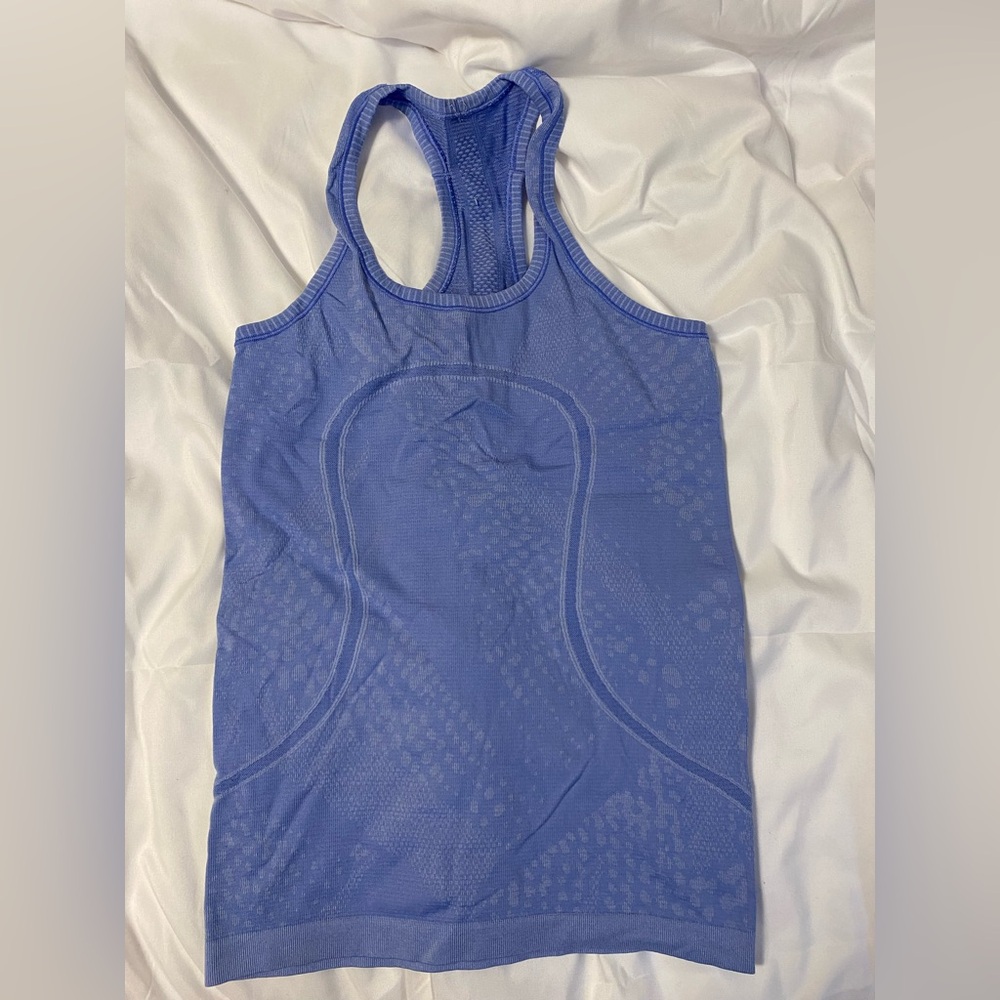 Lululemon Women's Blue Racerback Tank Top (swiftly tech)